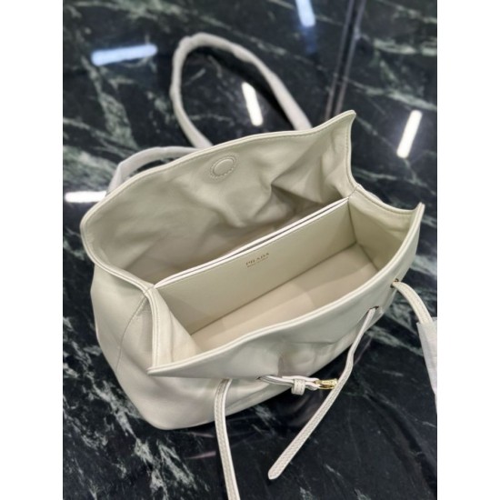 Replica Borsa a spalla Prada Dada piccola in nappa beige