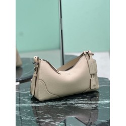 Borsa a tracolla grande Prada Aimée 1BC280 pelle di cervo beige Borsa a tracolla grande Prada Aimée 1BC280 pelle di cervo beige
