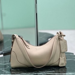 Replica Borsa a tracolla grande Prada Aimée 1BC280 pelle di cervo beige