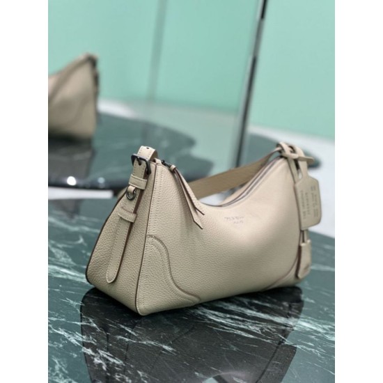 Replica Borsa a tracolla grande Prada Aimée 1BC280 pelle di cervo beige Imitazioni Replica Borsa a tracolla grande Prada Aimée 1BC280 pelle di cervo beige