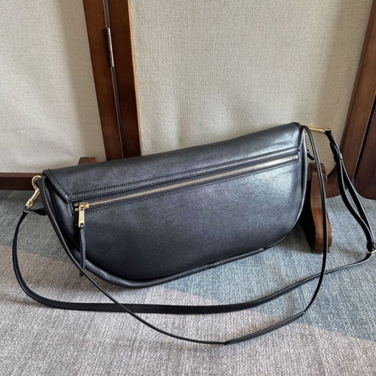 Replica Borse Celine Halfmoon Soft Triomphe morbida pelle di agnello lucida Nera Imitazioni Replica Borse Celine Halfmoon Soft Triomphe morbida pelle di agnello lucida Nera