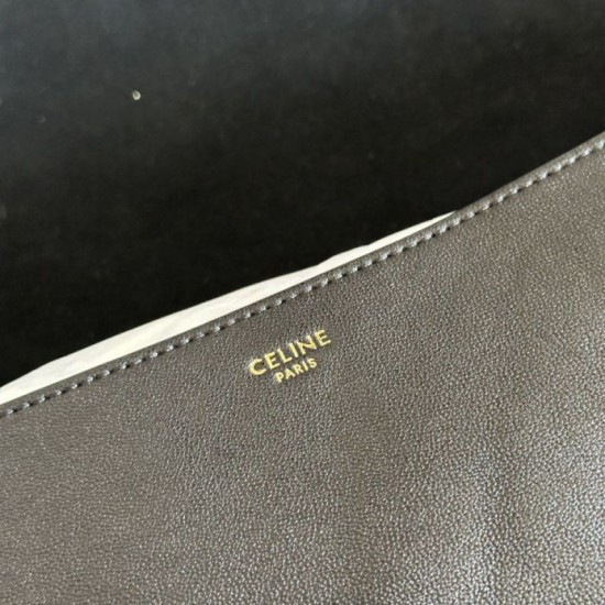 Replica Borse Celine Halfmoon Soft Triomphe morbida pelle di agnello lucida Nera Imitazioni Replica Borse Celine Halfmoon Soft Triomphe morbida pelle di agnello lucida Nera