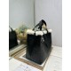 Replica Borsa tote DiorAlps piccola/media Dior Toujours Vertical con impunture Macrocannage e finiture in lana nero