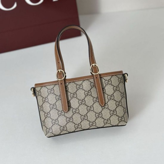 Replica Gucci 855491 GG Emblem mini borsa marrone Imitazioni Replica Gucci 855491 GG Emblem mini borsa marrone