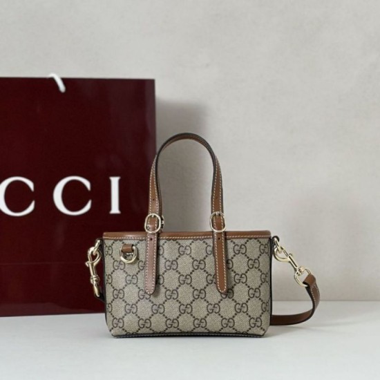 Replica Gucci 855491 GG Emblem mini borsa marrone Imitazioni Replica Gucci 855491 GG Emblem mini borsa marrone