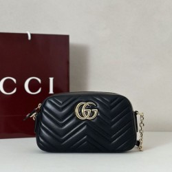 Replica Gucci 855273 GG Marmont borsa piccola per fotocamera nera