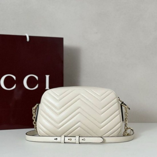 Replica Gucci 855273 GG Marmont borsa piccola per fotocamera bianco Imitazioni Replica Gucci 855273 GG Marmont borsa piccola per fotocamera bianco