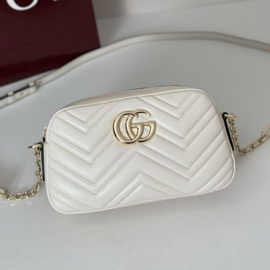 Replica Gucci 855273 GG Marmont borsa piccola per fotocamera bianco Imitazioni Replica Gucci 855273 GG Marmont borsa piccola per fotocamera bianco