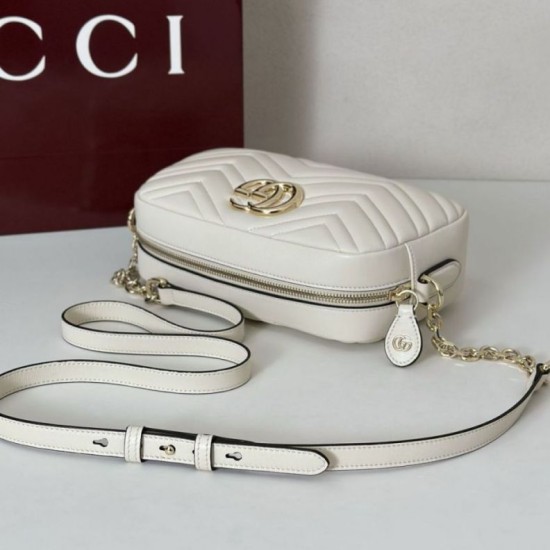 Replica Gucci 855273 GG Marmont borsa piccola per fotocamera bianco Imitazioni Replica Gucci 855273 GG Marmont borsa piccola per fotocamera bianco