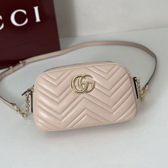 Replica Gucci 855273 GG Marmont borsa piccola per fotocamera rosa Imitazioni Replica Gucci 855273 GG Marmont borsa piccola per fotocamera rosa