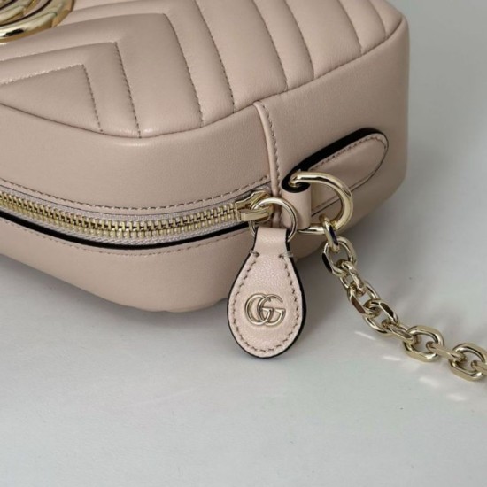 Replica Gucci 855273 GG Marmont borsa piccola per fotocamera rosa Imitazioni Replica Gucci 855273 GG Marmont borsa piccola per fotocamera rosa