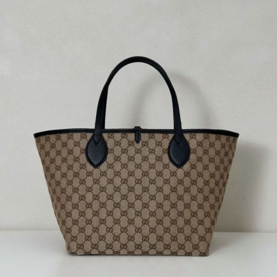 Replica Gucci 839112 Totissima borsa grande tote reversibile nero/marrone Imitazioni Replica Gucci 839112 Totissima borsa grande tote reversibile nero/marrone