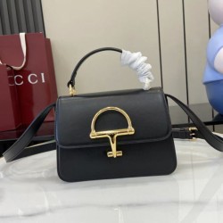 Replica Borsa  1:1 piccola con manico Gucci Siena 855536 Nero