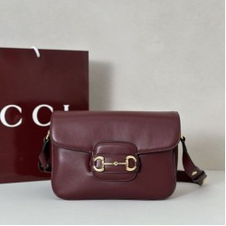 Replica Borse Firmate  a tracolla piccola Gucci Horsebit 1955 Aura 847063 Borgogna
