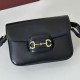 Replica Borsa a tracolla piccola Gucci Horsebit 1955 Aura 847063 Nero