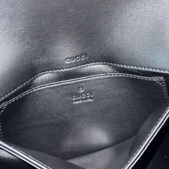Replica Borsa a tracolla piccola Gucci Horsebit 1955 Aura 847063 Nero