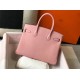 Riproduzione Fedele Borsa Hermes rosa Clemence Birkin 30 cm GHW imitazioni