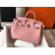 Riproduzione Fedele Borsa Hermes rosa Clemence Birkin 30 cm GHW imitazioni
