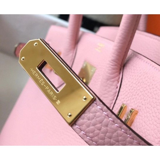 Riproduzione Fedele Borsa Hermes rosa Clemence Birkin 30 cm GHW imitazioni