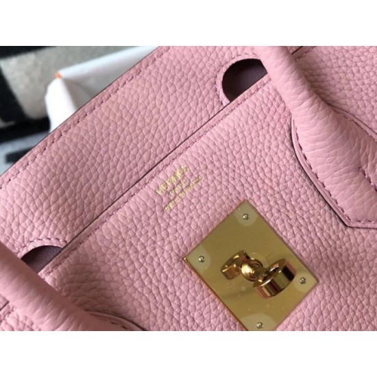 Riproduzione Fedele Borsa Hermes rosa Clemence Birkin 30 cm GHW imitazioni