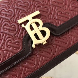 Borsa TB piccola in pelle di agnello con monogramma trapuntato rossa imitazioni perfette