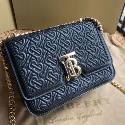 Borsa TB piccola in pelle di agnello con monogramma trapuntato nera imitazioni perfette