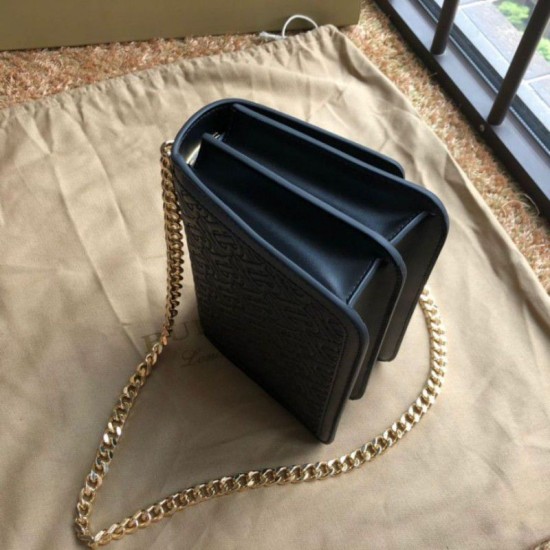 Replica Borsa TB piccola in pelle di agnello con monogramma trapuntato nera Outlet Borsa TB piccola in pelle di agnello con monogramma trapuntato nera imitazioni perfette