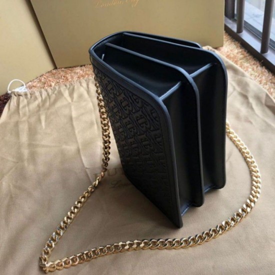 Replica Borsa TB piccola in pelle di agnello con monogramma trapuntato nera Outlet Borsa TB piccola in pelle di agnello con monogramma trapuntato nera imitazioni perfette