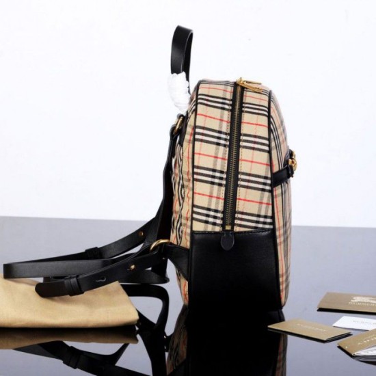 Replica Zaino piccolo in nylon con motivo Vintage check marrone Outlet Zaino piccolo in nylon con motivo Vintage check marrone imitazioni perfette