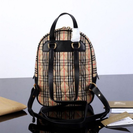 Replica Zaino piccolo in nylon con motivo Vintage check marrone Outlet Zaino piccolo in nylon con motivo Vintage check marrone imitazioni perfette