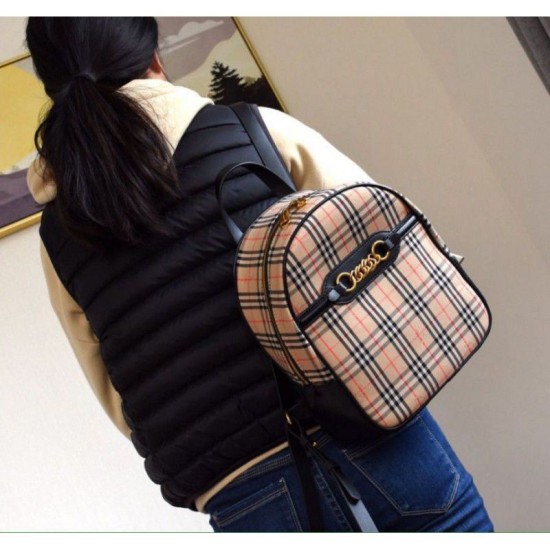 Replica Zaino piccolo in nylon con motivo Vintage check marrone Outlet Zaino piccolo in nylon con motivo Vintage check marrone imitazioni perfette