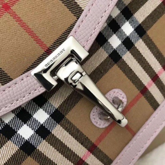 Replica Borsa a tracolla con motivo Vintage check rosa Outlet Borsa a tracolla con motivo Vintage check rosa imitazioni perfette