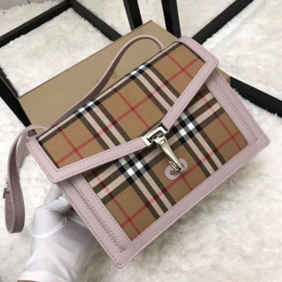 Replica Borsa a tracolla con motivo Vintage check rosa Outlet Borsa a tracolla con motivo Vintage check rosa imitazioni perfette
