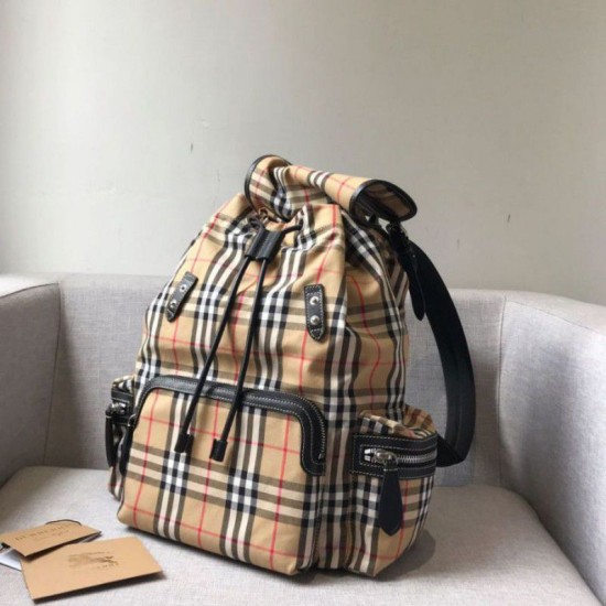 Replica Zaino Medium Men con motivo Vintage check e banda con icona Outlet Zaino Medium Men con motivo Vintage check e banda con icona imitazioni perfette