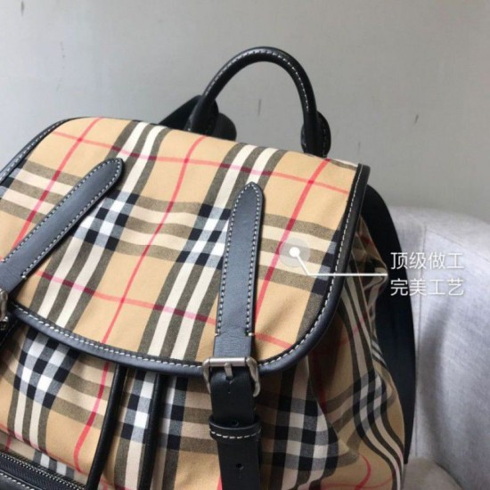 Replica Zaino Medium Men con motivo Vintage check e banda con icona Outlet Zaino Medium Men con motivo Vintage check e banda con icona imitazioni perfette