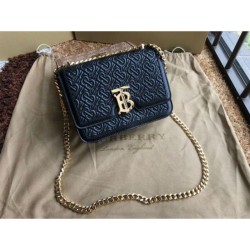 Borsa TB piccola in pelle di agnello con monogramma trapuntato nera imitazioni perfette