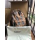 Zaino in nylon con motivo Vintage check marrone imitazioni perfette