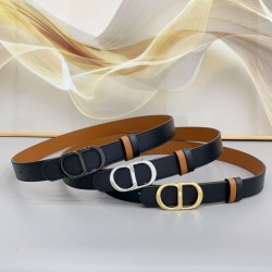 Cintura reversibile Dior CD Icon da 30 mm nera/marrone
