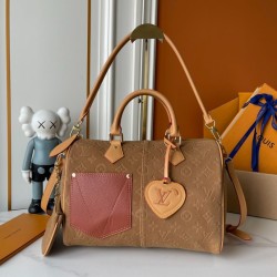 Imitazioni Perfetta Replica Perfetta Borsa LV Speedy Bandoulière 30 Camoscio marrone
