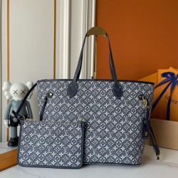 Replica Borsa LV M2A096 Neverfull MM Blu