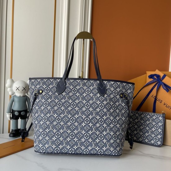 Replica Borsa LV M2A096 Neverfull MM Blu Replica Borsa LV M2A096 Neverfull MM Blu