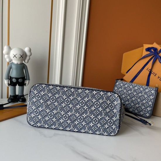 Replica Borsa LV M2A096 Neverfull MM Blu Replica Borsa LV M2A096 Neverfull MM Blu