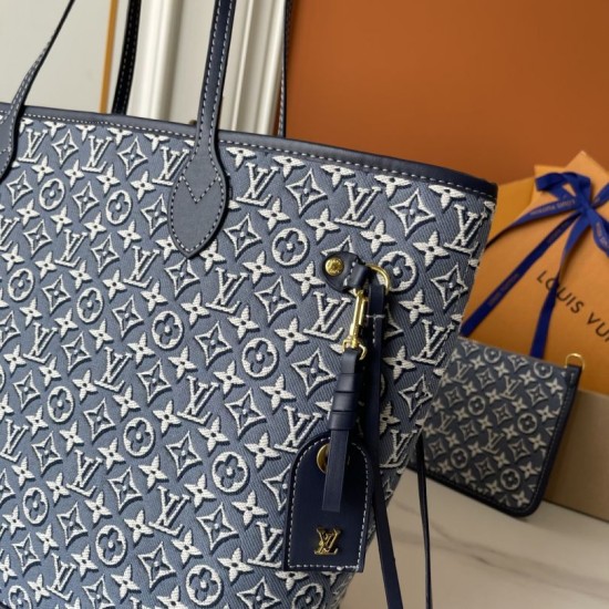 Replica Borsa LV M2A096 Neverfull MM Blu Replica Borsa LV M2A096 Neverfull MM Blu