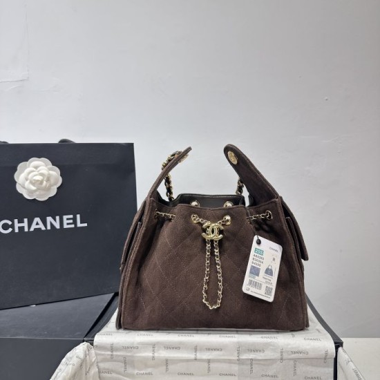 Replica Borsa a sacco Hobo Chanel 26P AS5293 camoscio caffè Replica Borsa a sacco Hobo Chanel 26P AS5293 camoscio caffè