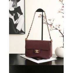 Borsa a spalla con patta Chanel 26K AS6625 Nero 23cm