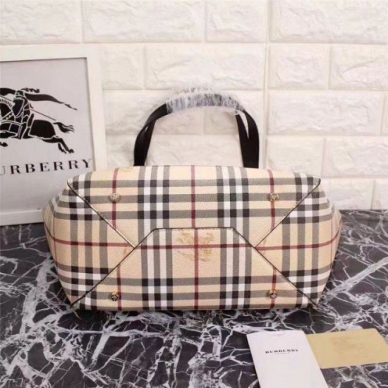 Riproduzione Fedele Haymarket Check Tote Borse 55088 Nero imitazioni Replica Alta Qualità Haymarket Check Tote Borse 55088 Nero