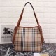 Riproduzione Fedele Haymarket Check Tote Borse 8886 Marrone imitazioni Replica Alta Qualità Haymarket Check Tote Borse 8886 Marrone