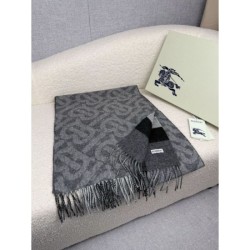 Sciarpa reversibile TB cashmere/lana con motivo a quadri Burberry 30 x 180 Nero