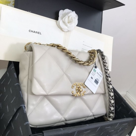 Dettagli perfetti Borsa Large 19 in lana tweed con patta AS1161 AS1160 Beige Dupe Perfetta Cloni Firmate Dettagli perfetti Borsa Large 19 in lana tweed con patta AS1161 AS1160 Beige imitazioni