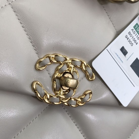 Dettagli perfetti Borsa Large 19 in lana tweed con patta AS1161 AS1160 Beige Dupe Perfetta Cloni Firmate Dettagli perfetti Borsa Large 19 in lana tweed con patta AS1161 AS1160 Beige imitazioni